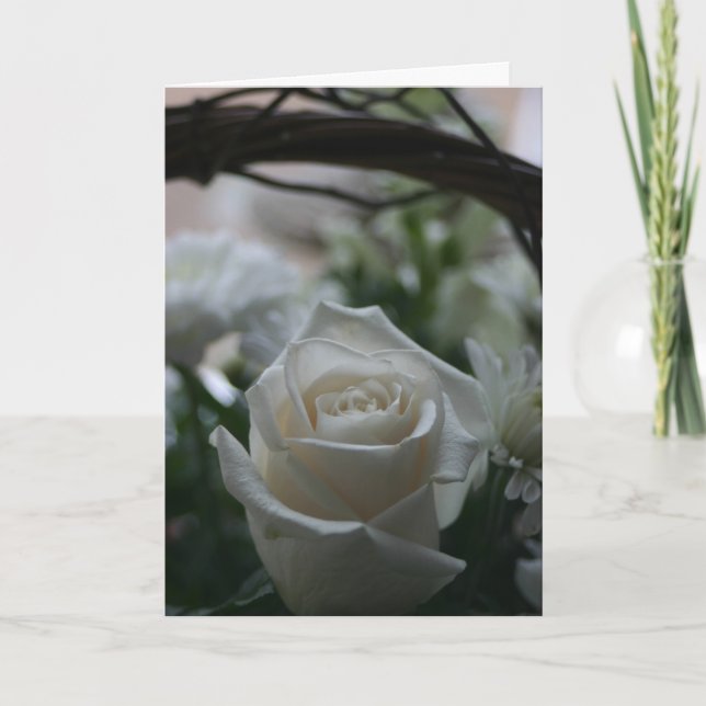 Grußkarten der weißen Rose der Beileids-Karte Karte (Vorderseite)
