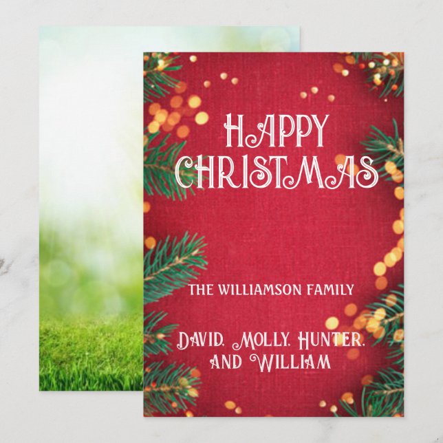 Grußkarten Frohe Weihnachts-Rote Weihnachtskarte Einladung (Vorne/Hinten)
