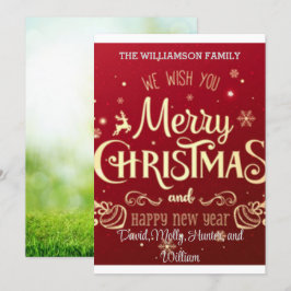 Grußkarten Frohe Weihnachts-Rote Weihnachtskarte Einladung