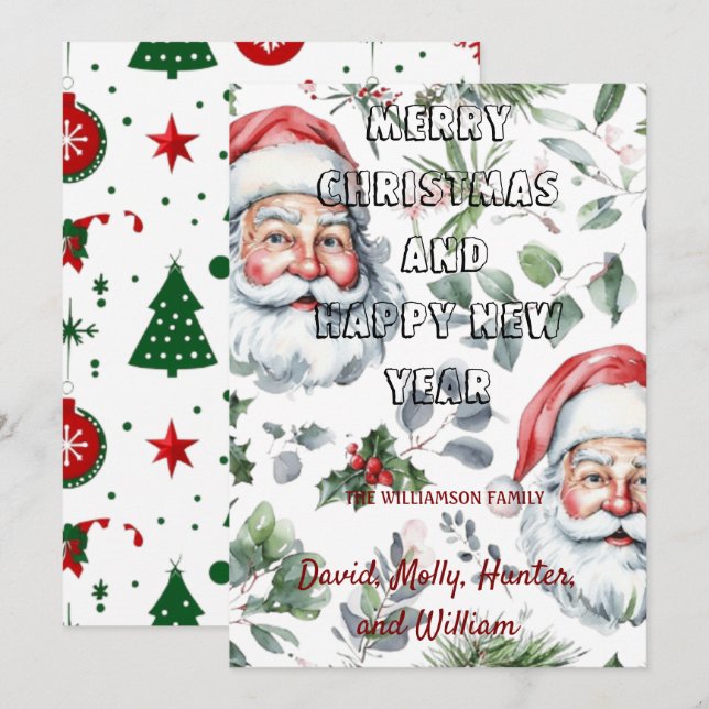 Grußkarten Frohe Weihnachts-weiße Weihnachtskarte Einladung (Vorne/Hinten)