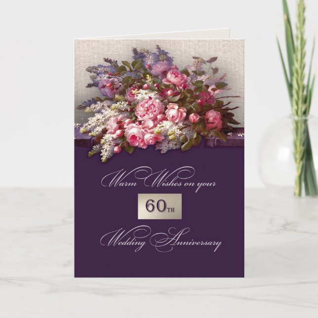 Grußkarten für das 60. Hochzeitstag Karte (Vorderseite)