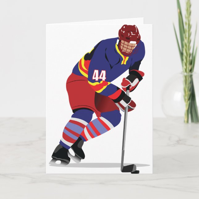 Grußkarten für Eishockey spielen Karte (Vorderseite)