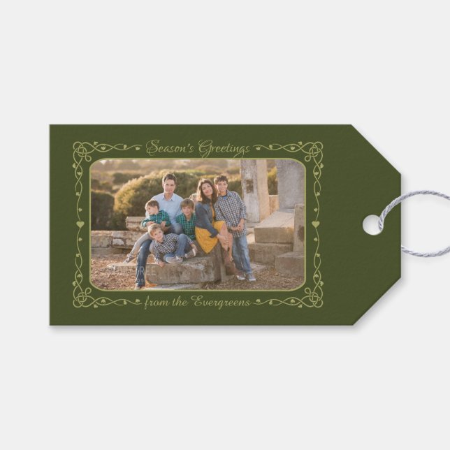 Grußkarten für Foto- und Namensschilder der Saison Geschenkanhänger (Vorderseite (Horizontal))