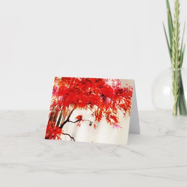 Grußkarten für Kardinal, Grußkarten für Vögel Dankeskarte (Vorderseite)