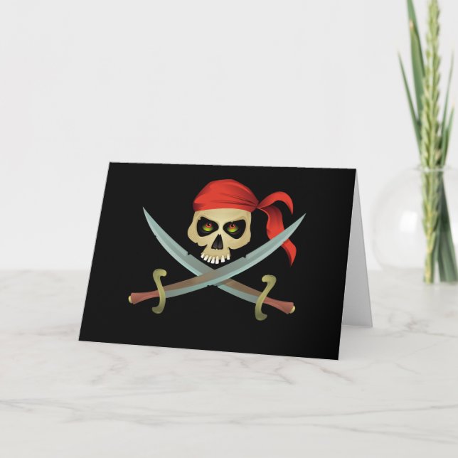 Grußkarten für Piraten Karte (Vorderseite)
