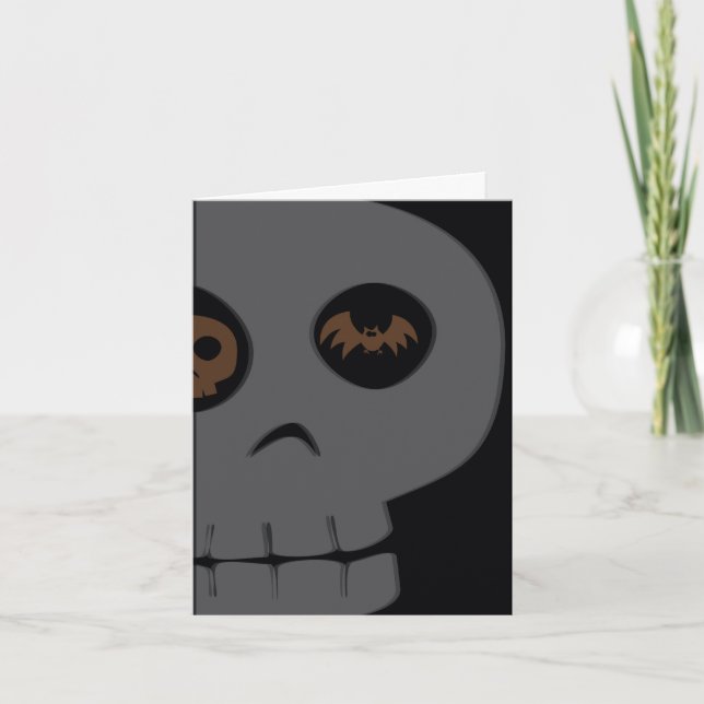 Grußkarten für Skull und Bat Halloween Karte (Vorderseite)