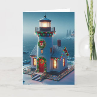 Grußkarten für Weihnachts-Leuchtturm Feiertagskarte