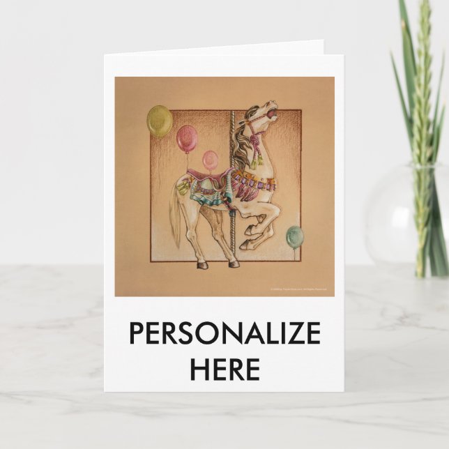 Grußkarten - Happy Horse Carousel Karte (Vorderseite)