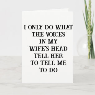Grußkarten Husband Ehefrau Joke Karte