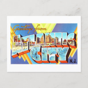 Grußkarten im Vintage-Stil aus Atlantic City, New Postkarte