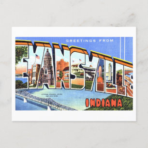 Grußkarten im Vintage-Stil aus Evansville, Indiana Postkarte