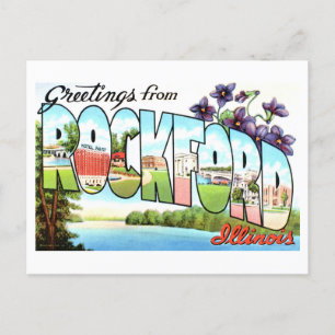 Grußkarten im Vintage-Stil aus Rockford, Illinois Postkarte