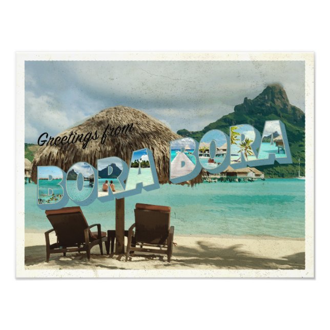 Grußkarten von Bora Bora Vintag Fotodruck (Vorne)
