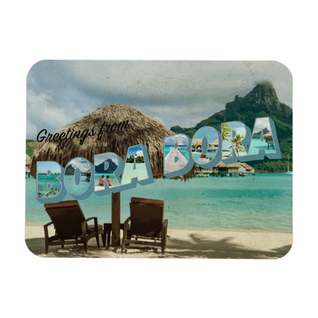 Grußkarten von Bora Bora Vintag Magnet (Horizontal)