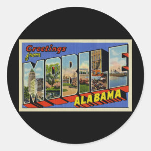 Grußkarten von Mobile Alabama Runder Aufkleber