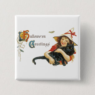 Grußkarten zum Vintage-Halloween Button