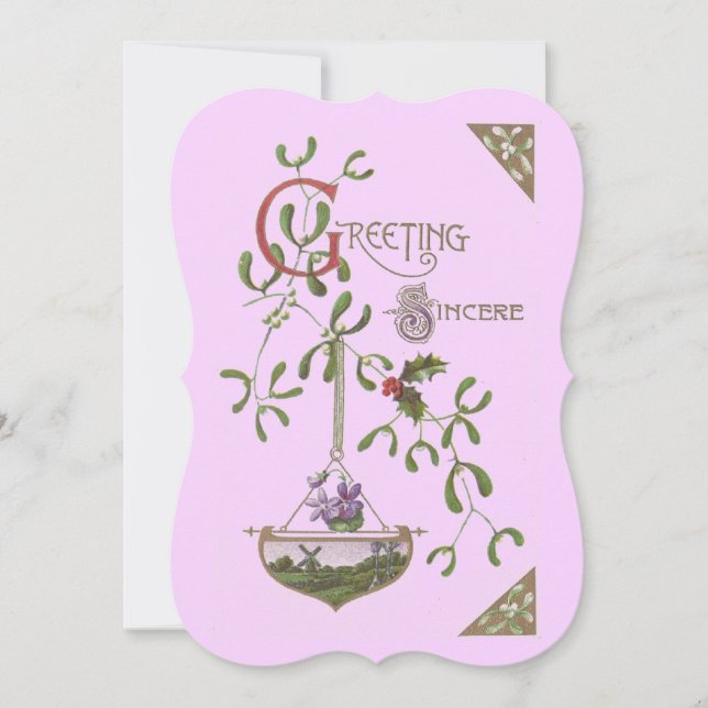 "Grußschmuck" Vintag Einladung (Vorderseite)