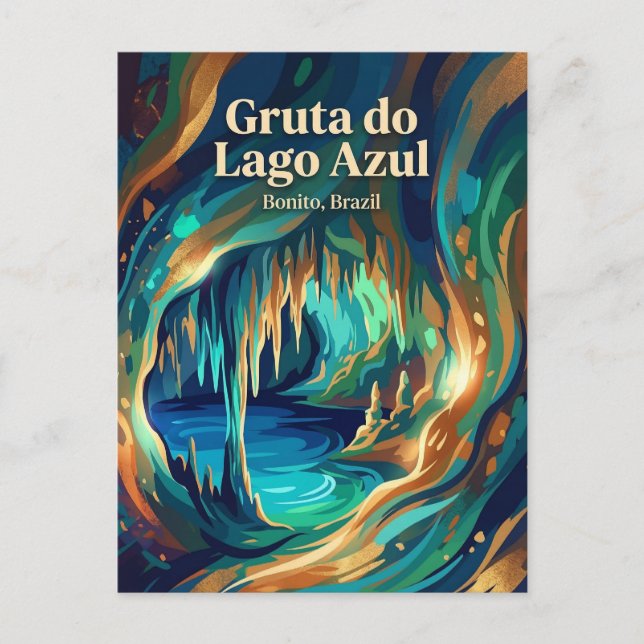 Gruta do Lago Azul Brasilien Postkarte (Vorderseite)