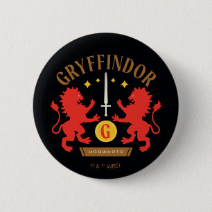 GRYFFINDOR™ House Double Lion Sword Graphic Button