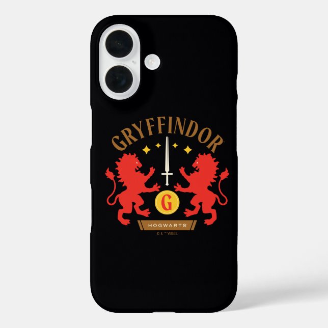 GRYFFINDOR™ House Double Lion Sword Graphic iPhone 16 Hülle (Rückseite)