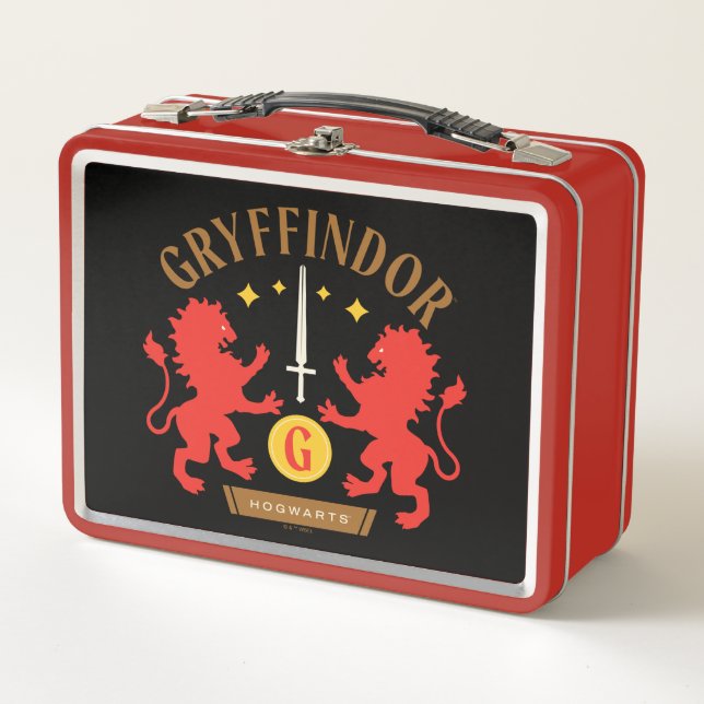 GRYFFINDOR™ House Double Lion Sword Graphic Metall Brotdose (Vorderseite)