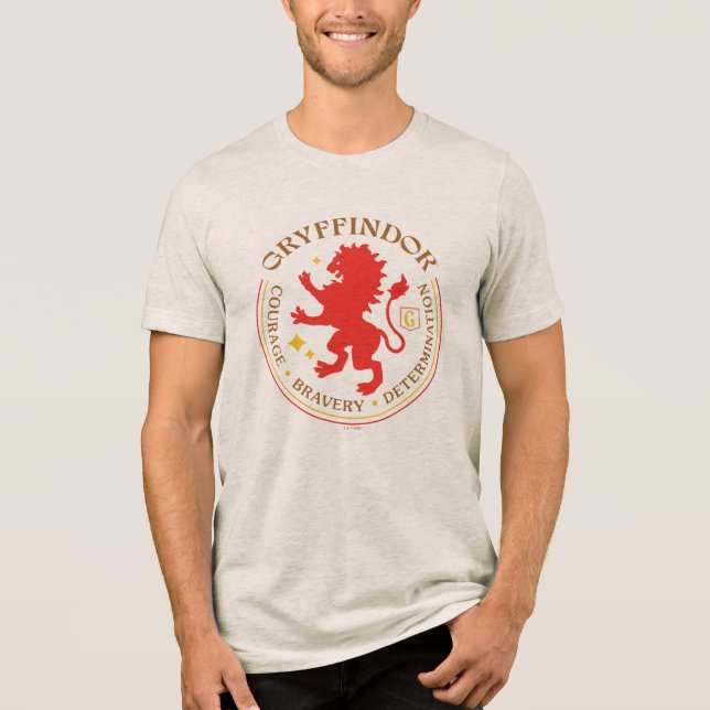 GRYFFINDOR™ Red Lion House Pride Badge Tri-Blend Shirt (Vorderseite)