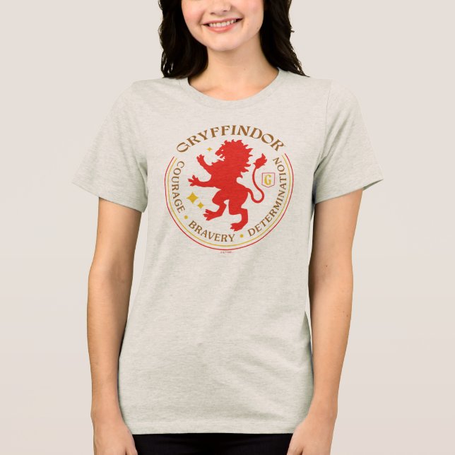 GRYFFINDOR™ Red Lion House Pride Badge Tri-Blend Shirt (Vorderseite)
