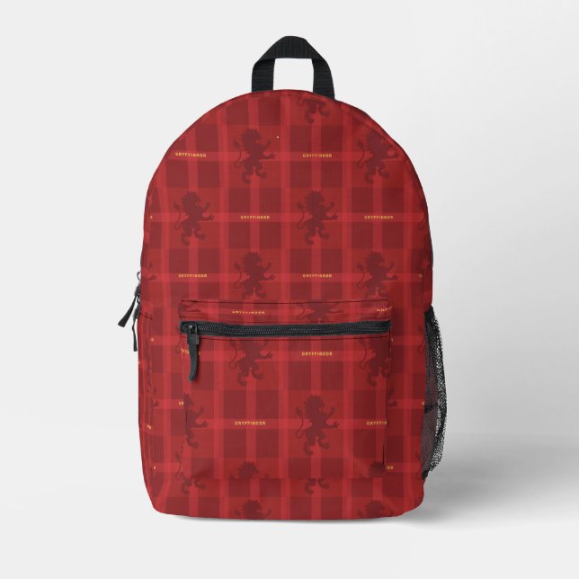 GRYFFINDOR™ Tartan Kariertes Muster Bedruckter Rucksack (Vorderseite)