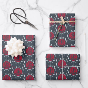GRYFFINDOR™ Weihnachtsbaumkugeln Grafik Geschenkpapier Set
