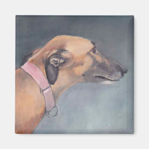 Gryhound Dog Art Magnet