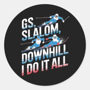 Gs Slalom Abfahrt Ich Mache Alles Alpinski Runder Aufkleber