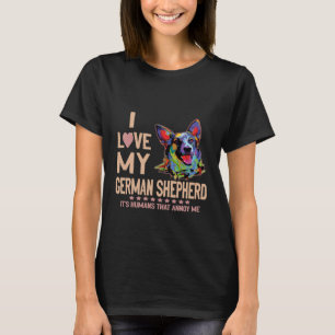 GSD007 - Ich Liebe meinen deutschen Schäferhund Es T-Shirt