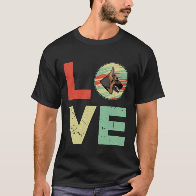 GSD100 - Deutsche Schäferhunde-Liebe T-Shirt (Vorderseite)