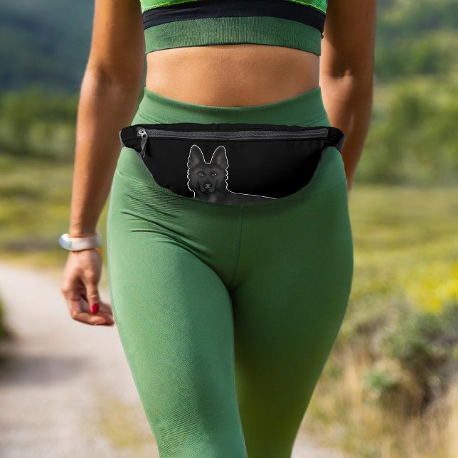 GSD Dog Nah-Up Black Bauchtasche (Please note: This image is a digital mockup. The product may not be in scale.)