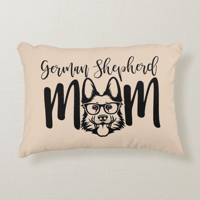 GSD German Shepherd Mama auf Beige Dekokissen (Vorderseite)