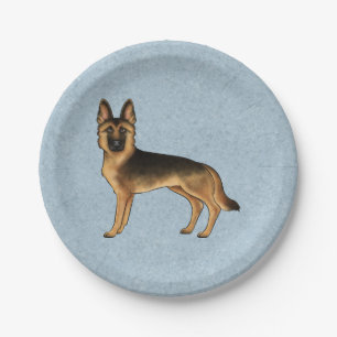 GSD-Hund für Schwarz und Tan Pappteller