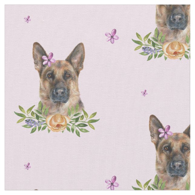 GSD rosa Blumen Stoff (Nahaufnahme)