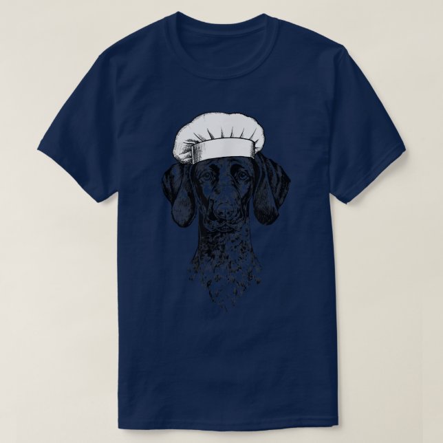 GSP German Shorthaired Pointer Dog Cook Chef Funny T-Shirt (Design vorne)