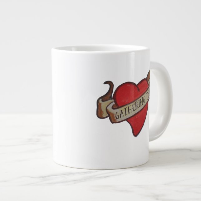 GT-"Andenken-" Herz-Tasse Jumbo-Tasse (Vorderseite Rechts)