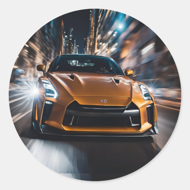 GT-R Tokyo nissan car japan japanese wangan Runder Aufkleber (Vorderseite)