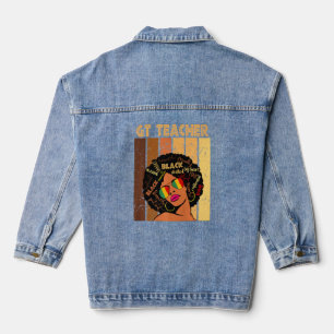 Gt Teacher Afro American Black History Mon Jeansjacke