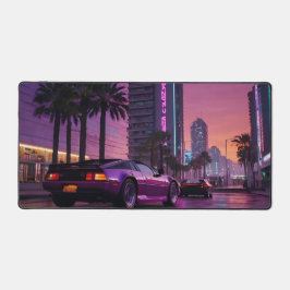 GTA 6 Vibe Desk Mat Retro Car in Neon Desk Mat Schreibtischunterlage