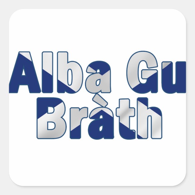 GU bràth Entwurf alba Quadratischer Aufkleber (Vorderseite)