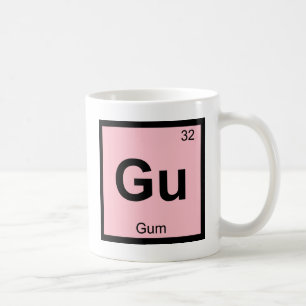 Gu - Chemie des Periodensystems Symbol für Kaugumm Kaffeetasse