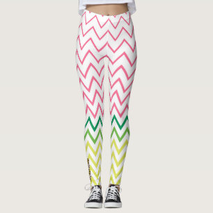 Guac & Glow: Mehrfarbige Chevron-Leggings Leggings