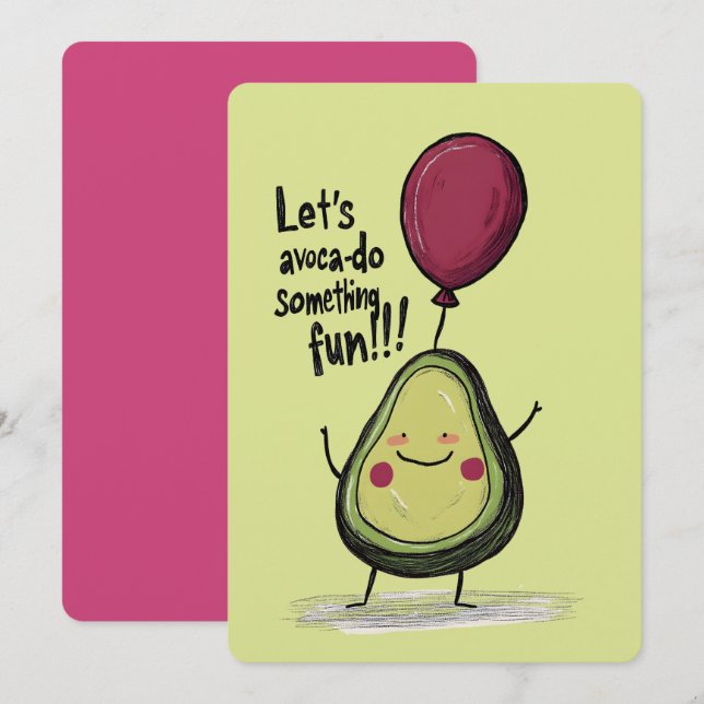 Guac 'n' Roll! Lass's Avoca-Do Something Fun Einladung (Vorne/Hinten)