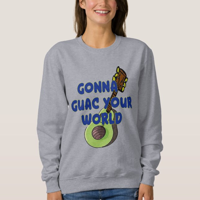 guacamole guckt euer Welt-Avocado-Design witzig Sweatshirt (Vorderseite)