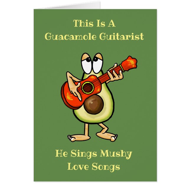 Guacamole Guitarist Romantische Grußkarte (Vorne)