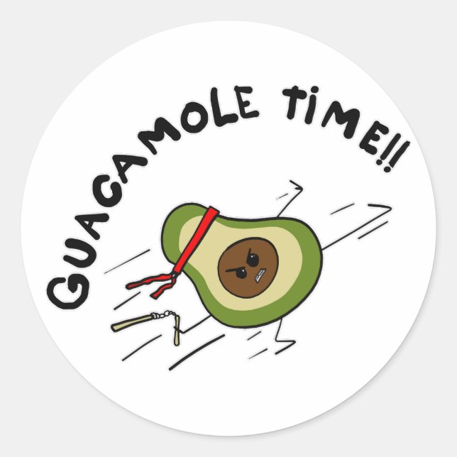Guacamole-Zeit Runder Aufkleber (Vorderseite)