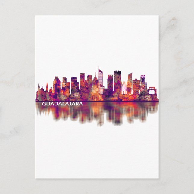 Guadalajara Mexico Skyline Feiertagspostkarte (Vorderseite)